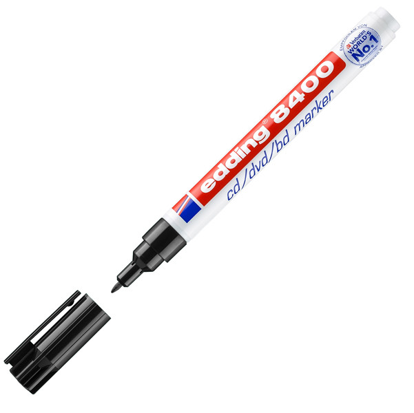 Marcatore permanente per CD/DVD 8400 - punta tonda - 1 mm - nero - Edding