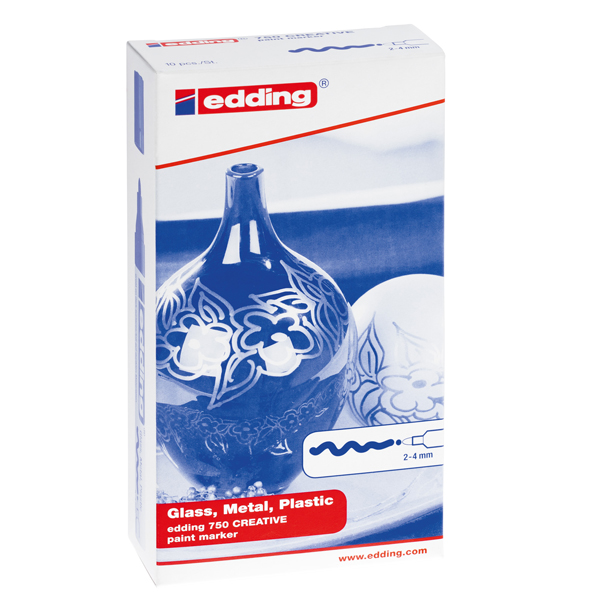 Marcatore permanente a vernice 750 - punta 2 - 4 mm - giallo - Edding