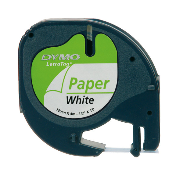 Nastro Letratag 912000 - 12 mm x 4 mt -carta - bianco - Dymo