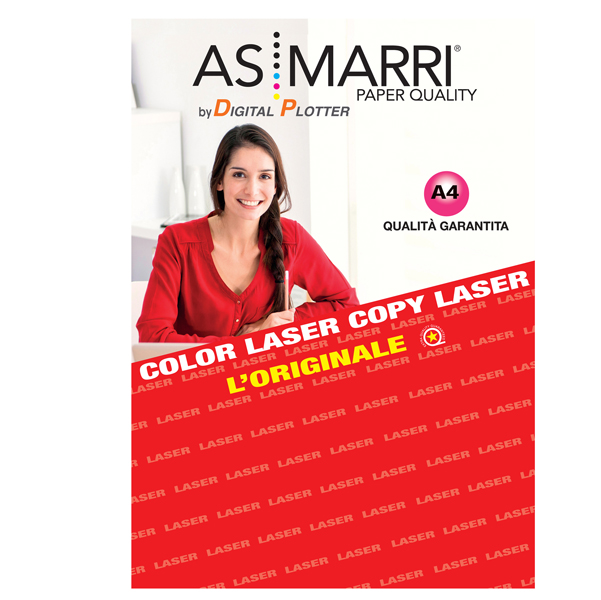 Adesivo poliestere - stampa laser - A4 - 100 fogli - trasparente permanente - As Marri