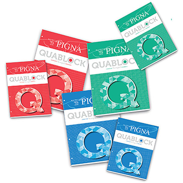 Blocco Quablock Original - collato - A4 - 5 mm - 80 gr - 50 fogli - 4 fori - Pigna