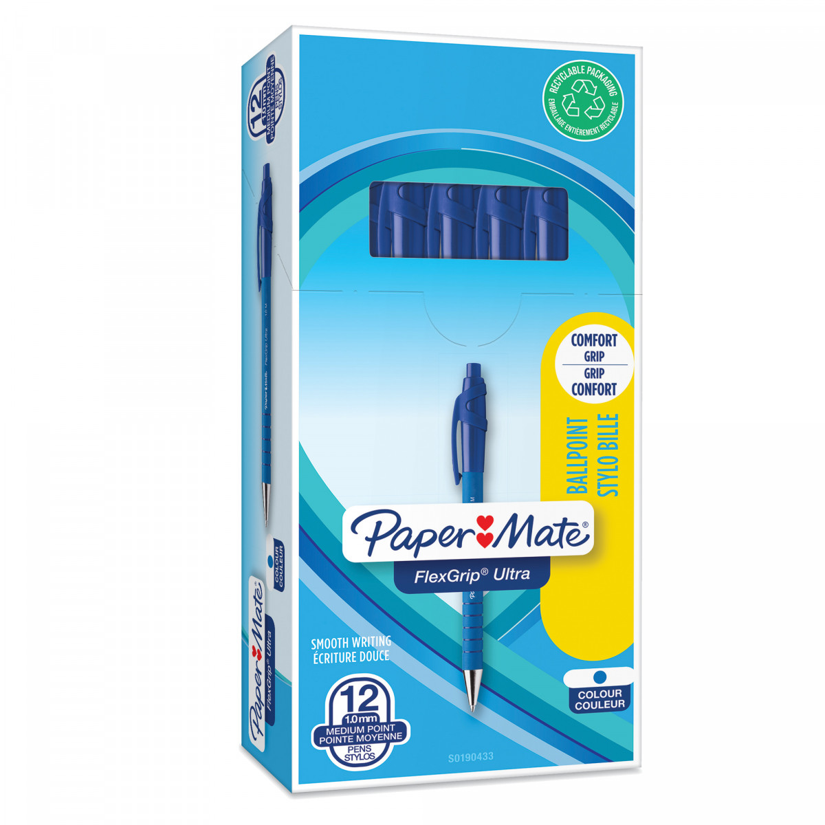 Penna a sfera a scatto Flexgrip Ultra - punta 1,0mm - blu - Papermate