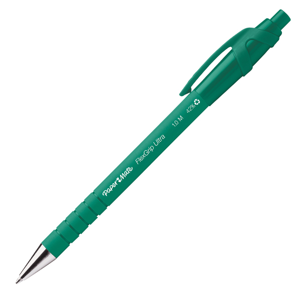 Penna a sfera a scatto Flexgrip Ultra - punta 1,0mm - verde - Papermate