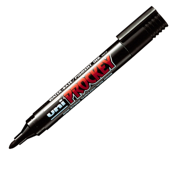 Marcatore Uni Prockey M122 - punta conica 1,20mm-1,80mm - nero - Uni Mitsubishi