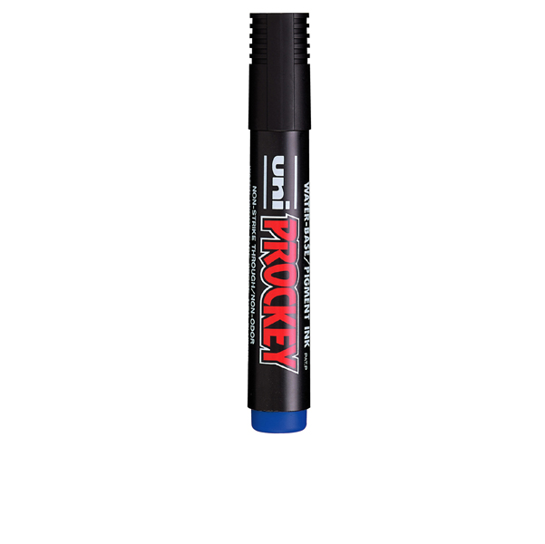 Marcatore Uni Prockey M126 - punta a scalpello da 1,00-5,70mm - blu - Uni Mitsubishi