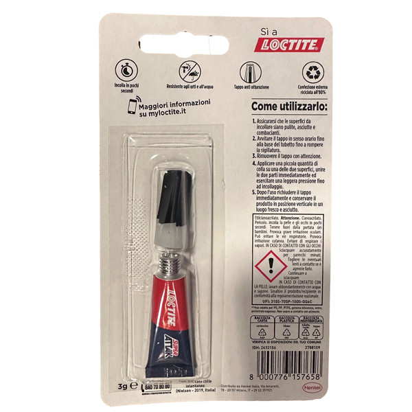 Colla Super Attak Original - 3 gr - trasparente - Loctite