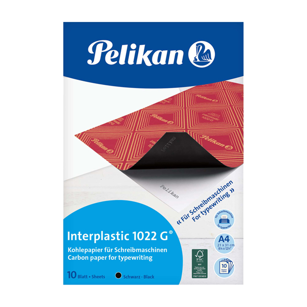 Carta carbone Interplastic  1022G  - 21x31 cm - nero - Pelikan - conf. 10 fogli