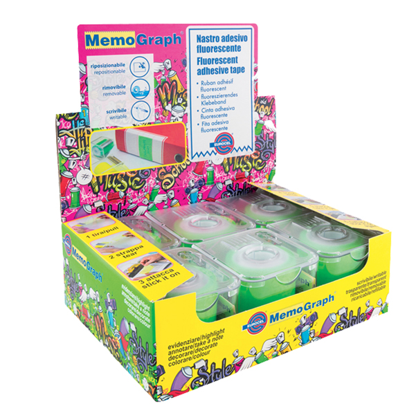 Nastro adesivo Memograph con dispenser - 50 mm x 10 m - verde - Eurocel