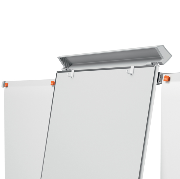 Lavagna portablocco Classic con ruote - 100x70 cm - bracci estensibili - bianco - Nobo
