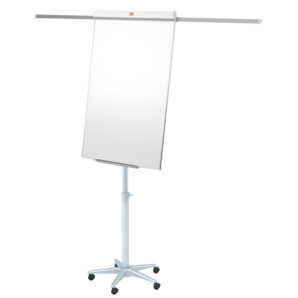 Lavagna portablocco Classic con ruote - 100x70 cm - bracci estensibili - bianco - Nobo