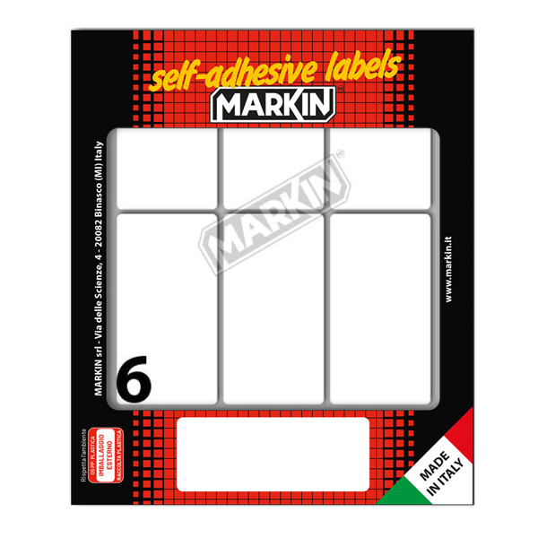 Etichette adesive - in carta - permanenti - 70 x 37 mm - 6 et/fg - 10 fogli - bianco - Markin