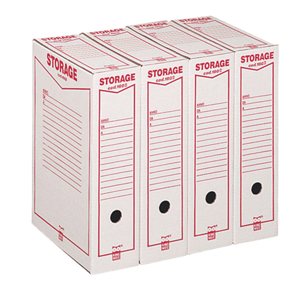 Scatola archivio Storage - formato legale - 8,5 x 25,3 x 35,5 cm - bianco e rosso - Esselte Dox