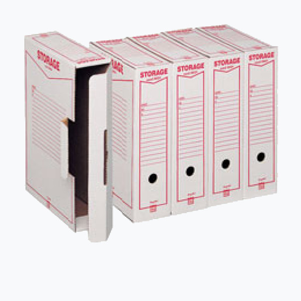 Scatola archivio Storage - formato legale - 8,5 x 25,3 x 35,5 cm - bianco e rosso - Esselte Dox