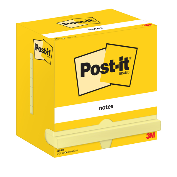 Blocco foglietti - 655 - 76 x 127 mm - giallo Canary - 100 fogli - Post it