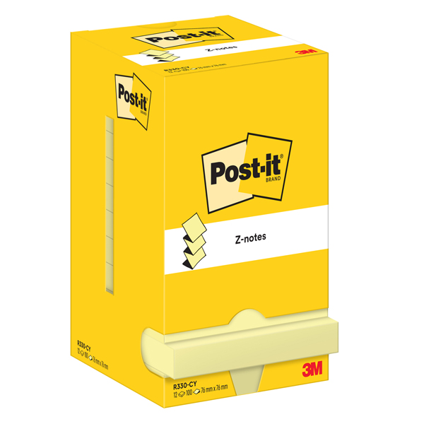 Blocco Post it Z Notes - R330 - 76 x 76 mm - giallo Canary - 100 fogli - Post it