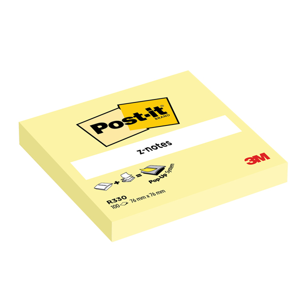 Blocco Post it Z Notes - R330 - 76 x 76 mm - giallo Canary - 100 fogli - Post it