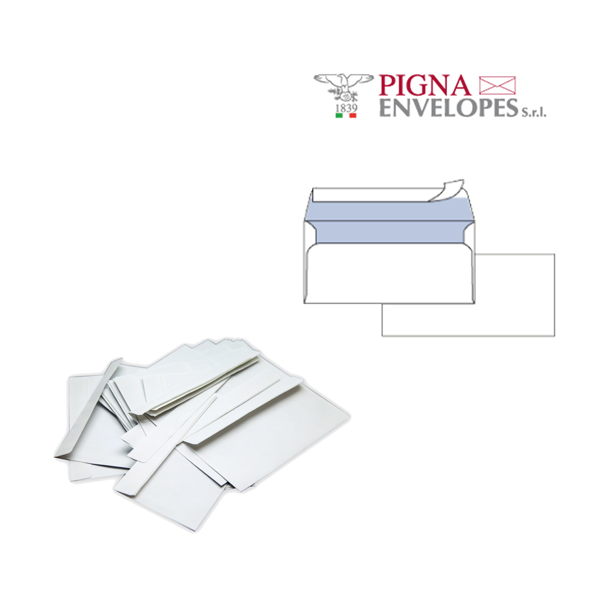 Busta SILVER90 STRIP FSC - bianca - internografata - senza finestra - 110 x 230 mm - 90 gr - Pigna - conf. 25 pezzi