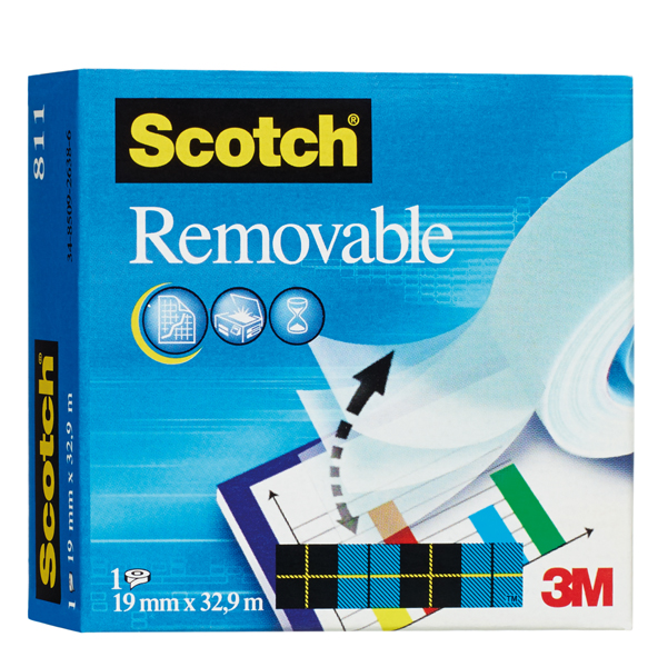 Nastro adesivo Scotch  Magic 811 - removibile - invisibile - 19 mm x 33 mt - trasparente - Scotch