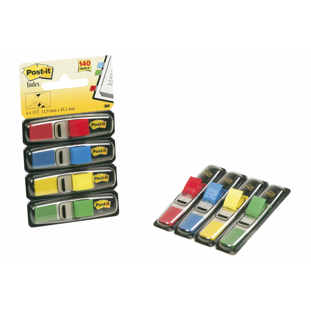 Segnapagina Post it Index Mini - 683-4 - 12 x 43,2 mm - 4 colori classici - Post it - conf. 140 pezzi