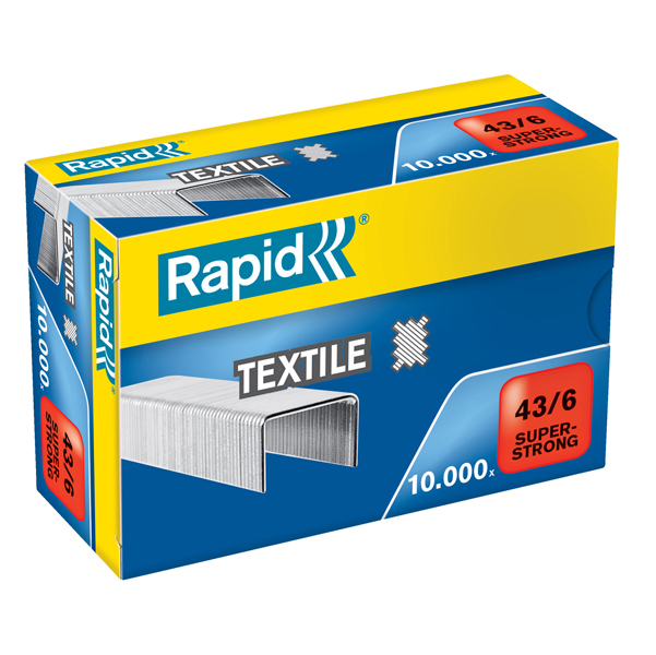 Punti Rapid Super Strong Textile - 43/8 - acciaio zincato - per