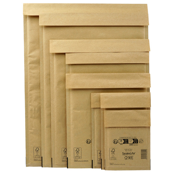 Busta imbottita Mail Lite Gold - D (18 x 26 cm) - avana - Sealed Air - conf. 10 pezzi