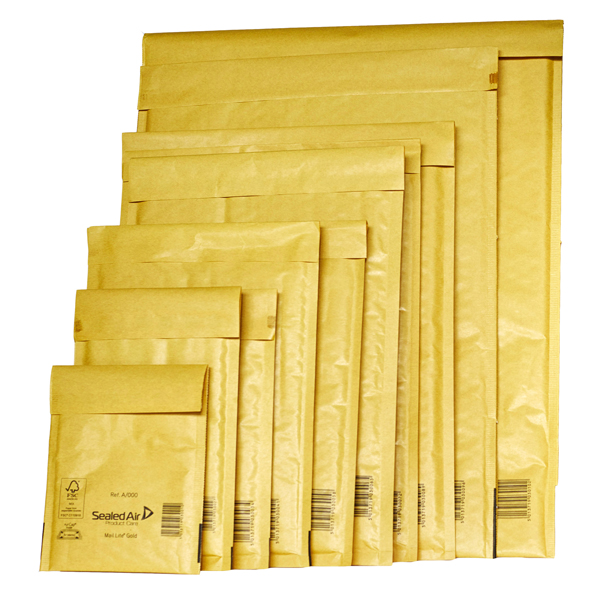 Busta imbottita Mail Lite Gold - formato F (22x33 cm) - avana - Sealed Air - conf. 10 pezzi