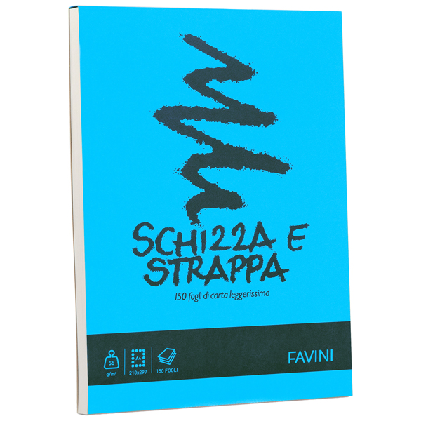 Blocco Schizza  Strappa - A4 - 210 x 297mm - 50gr - 150 fogli - Favini