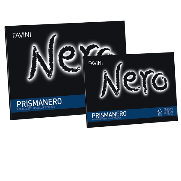 Album Prismanero - 24x33cm - 10 fogli - 128gr - monoruvido - Favini
