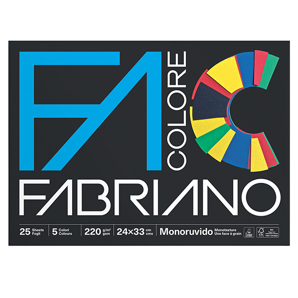 Album FaColore - 24 x 33 cm - 25 fogli - 220 gr - 5 colori - Fabriano