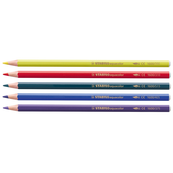 Pastello Aquacolor 1612 - tratto 2,80 mm - colori assortiti - Stabilo - astuccio in metallo 12 pezzi