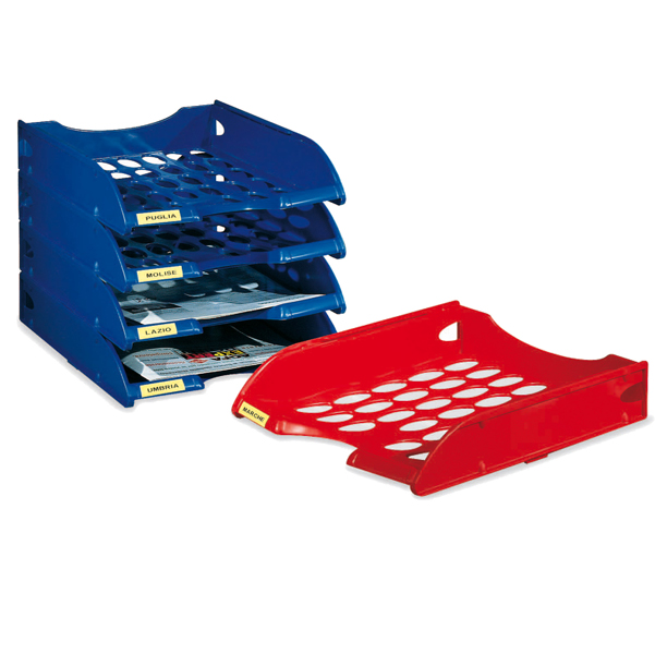 Vaschetta portacorrispondenza forata E040 - 26x34,5x6,5 cm - blu - Fellowes