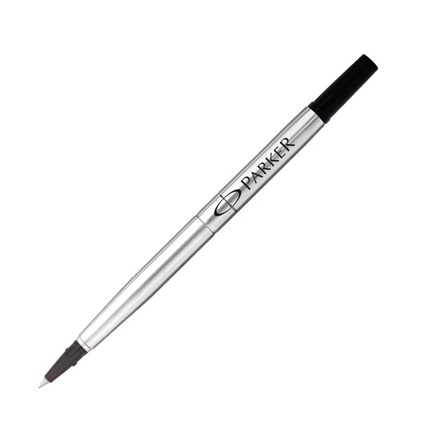 Refill roller Quink standard - punta fine - metallo - nero - Parker