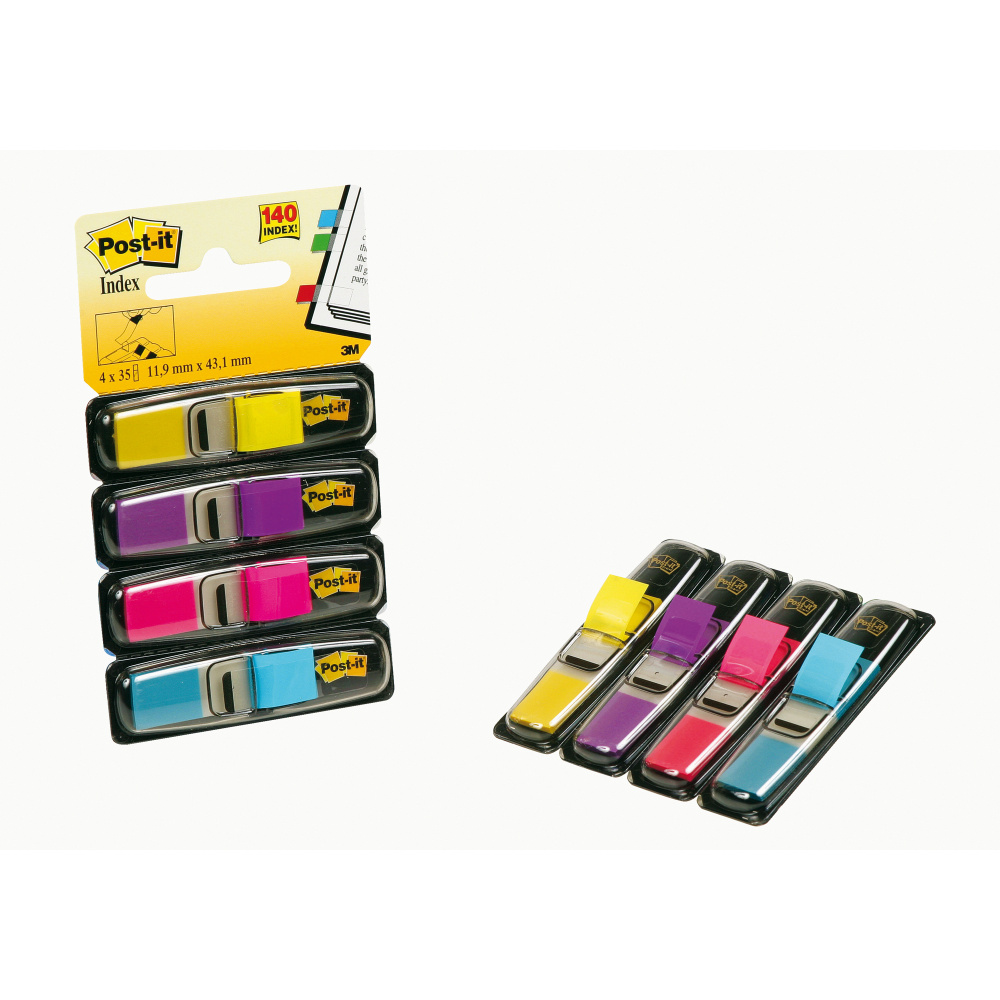 Segnapagina Post it Index Mini - 683-4AB - 12 x 43,1 mm - 4 colori vivaci - Post it - conf. 140 pezzi