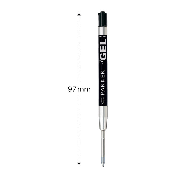 Refill sfera QuinkGel - punta media - metallo - nero - Parker