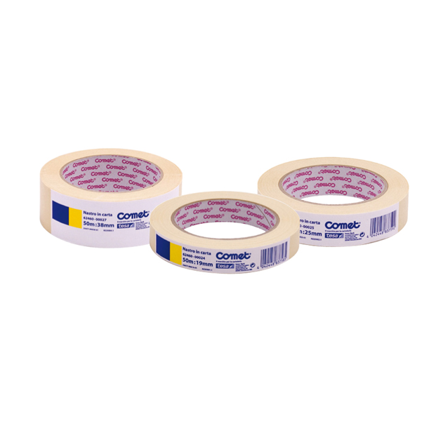 Nastro adesivo in carta - 25 mm x 50 m - beige -  Comet
