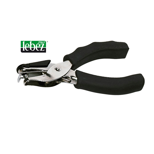 Perforatore a pinza 5840 - 1 foro 6 mm - impugnatura gommata - nero - Lebez