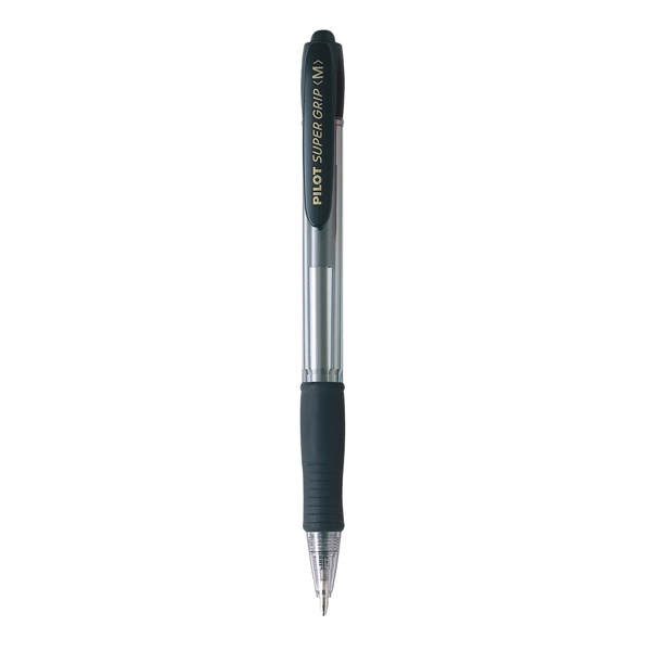 Penna a sfera a scatto Supergrip - punta media 1,0mm - nero - pilot