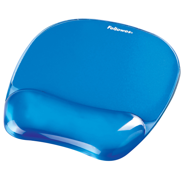 Mousepad con poggiapolsi in gel - blu trasparente - Fellowes