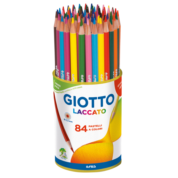 Pastelli - laccato - diametro mina 3,80 mm - colori assortiti - Giotto - barattolo 84 pezzi