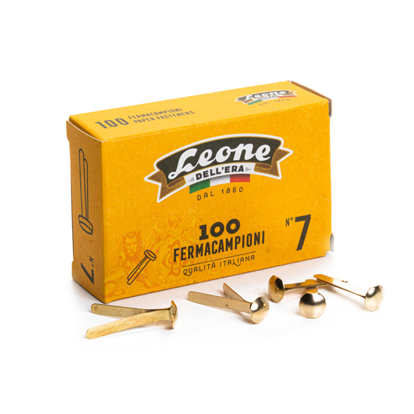 Fermacampioni ottonati - lunghezza 31 mm - n. 7 - Leone - conf. 100 pezzi