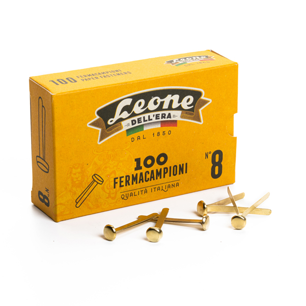 Fermacampioni ottonati - lunghezza 38 mm - n. 8 - Leone - conf. 100 pezzi