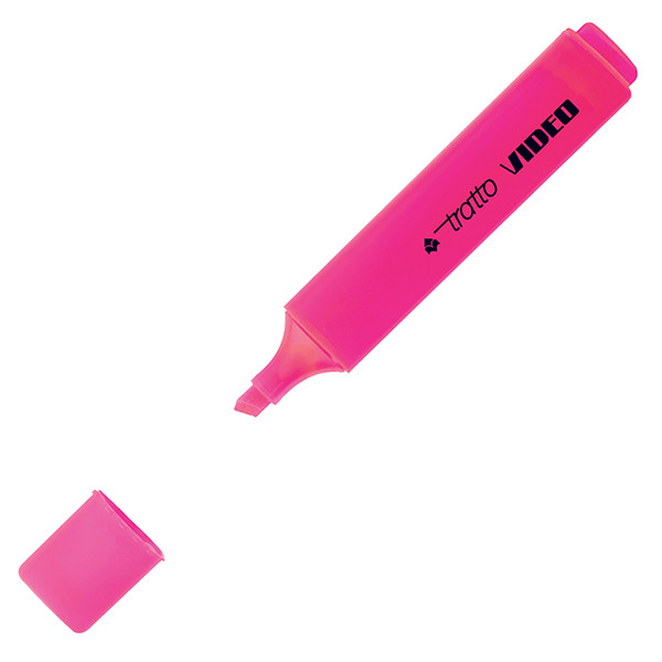 Evidenziatore Tratto Video - punta a scalpello - tratto da 1,0-5,0mm - astuccio 4 colori - Tratto