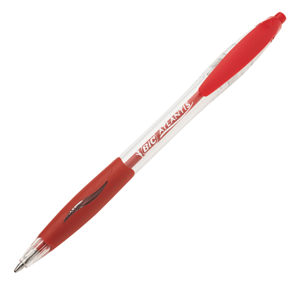 Penna a sfera a scatto Atlantis Classic - punta 1,0mm - rosso - Bic - conf. 12 pezzi