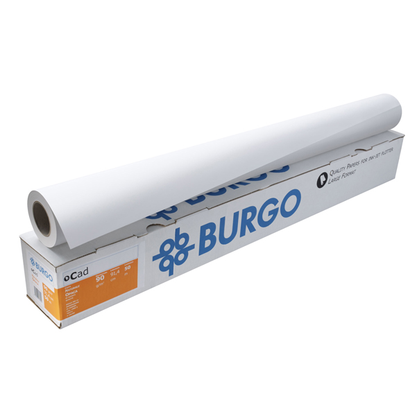 Carta Cad Eco 90 - 914 mm x 50 mt - 90 gr - opaca - bianco - Burgo