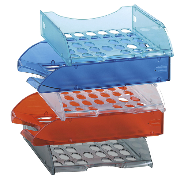 Vaschetta portacorrispondenza forata E040 - 26x34,5x6,5 cm - trasparente - Fellowes