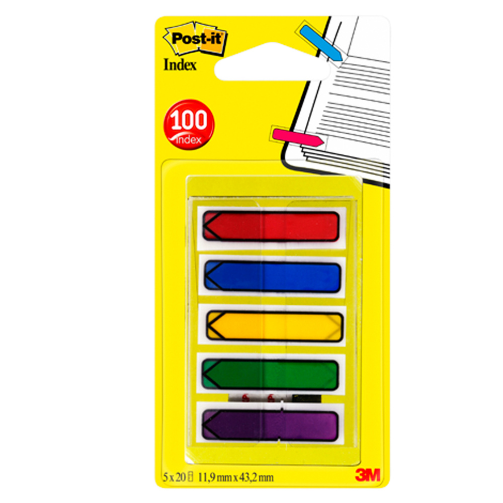 Segnapagina Post it Index Mini Freccia - 684-4ARR1EU - 12 x 43,2 mm - 5 colori classici - Post it - conf. 100 pezzi