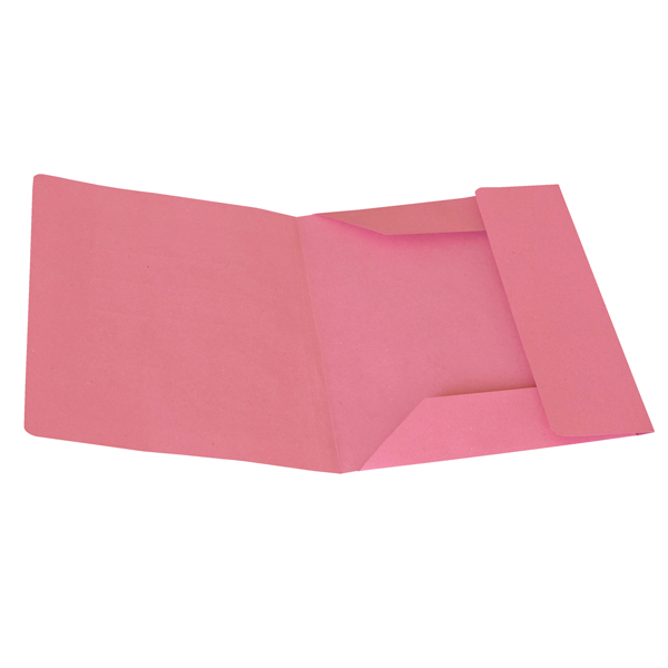 Cartelline 3 lembi - senza stampa - cartoncino Manilla 200 gr - 25x33 cm - rosa - Cartotecnica del Garda - conf. 50 pezzi