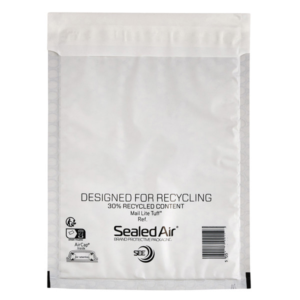 Busta imbottita Mail Lite Tuff Cushioned - impermeabile - K (35 x 47 cm) - bianco - Sealed Air - conf. 10 pezzi