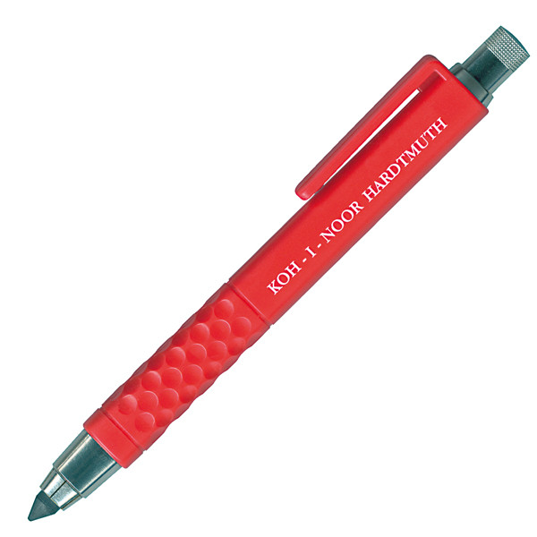 Portamine - mina 5,6mm - in plastica con clip - fusto rosso - Koh.I.Noor