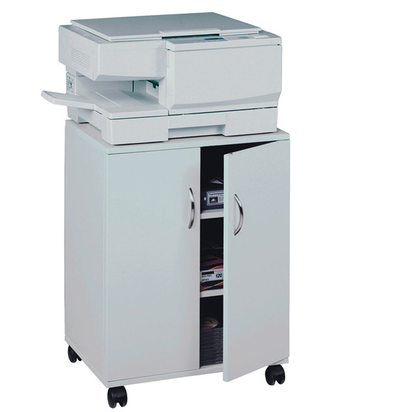 Mobiletto Multifunzione 74/53 - con ante alte e ruote - 4 ripiani - 52,8 x 40 x 73,7 cm - grigio - Durable